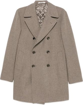 Tagliatore Double-Breasted Coats, male, Brown, Size: M C-Stephan Coat