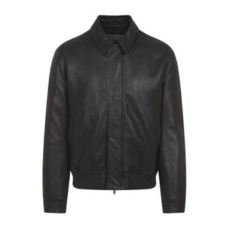 Yves Salomon Leather Jackets, male, Black, Size: L Ebene Lamb Leather Jacket