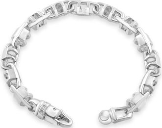 Pompeii3 Mens 14k Gold (46gram) or Platinum (86gram) 7.5mm Link Bracelet 8.5