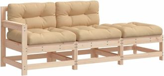 vidaXL Juego De Muebles De Jard&iacute;n 7 Piezas Y Cojines Madera Maciza Vidaxl