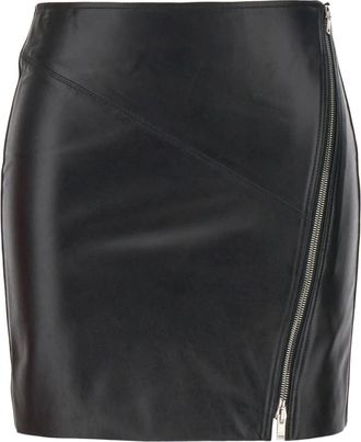 Isabel Marant Zip-Up Leren Rok - Dames - Leren & Su&egrave;de rokken - Zwart - 2XS - Leer - Rokken