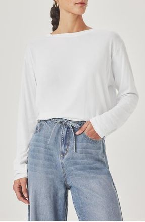 Splendid Lila Long Sleeve Cotton Top in White at Nordstrom, Size X-Large