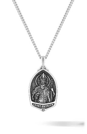 Vincero Mens St. Patrick Pendant Necklace in Silver at Nordstrom, Size 21
