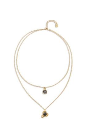 UNOde50 Multi-layer Pendant Link Chain Necklace with Heart Charm in Gold at Nordstrom