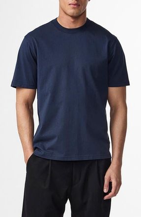 Nn.07 Adam Pima Cotton T-Shirt in Navy Blue at Nordstrom, Size X-Large