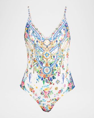 Camilla Tiles Darls Wired V-Neck One-Piece Swimsuit