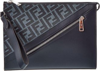 Fendi Fendi Ff Leather Pouch