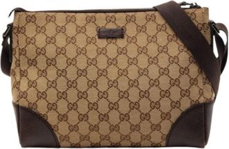 Gucci Pre-owned Cross Body Bags, female, Beige, Size: ONE SIZE Pre-owned Canvas Crossbody Bag