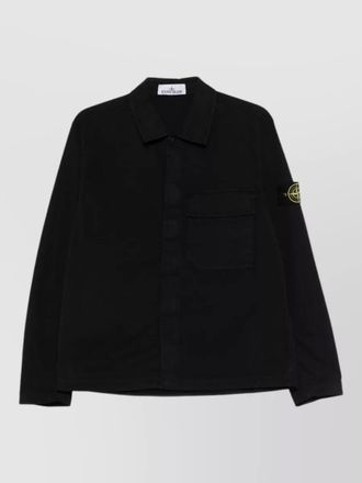 Stone Island short jacket chest pocket long sleeves collar