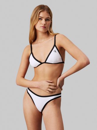 Calvin Klein Swimwear Bikini-Hose CHEEKY BIKINI, Damen, Gr. XXL (46), N-Gr, weiss (classic wei&szlig;), Microfaser, Elasthan, Polyamid, CALVIN KLEIN SWIMWEAR, kontrastfarbene Det