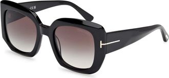 Tom Ford Stijlvolle Zonnebril Carla-02 - Dames - Zonnebrillen - Zwart - 52 MM - Accessoires