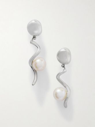 Agmes Orecchini In Argento Sterling Riciclato Con Perle Teneille