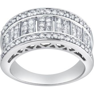 LuvMyJewelry Illumina 1.25 Ct 10K Gold Diamond Band in 10K White Gold at Nordstrom, Size 7