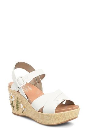 Kork-ease Ava 2.0 Platform Wedge Sandal in White/Cream Raffia Wrap at Nordstrom, Size 10