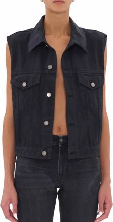 Haikure Ryder Satin Bull Vest In Carbon