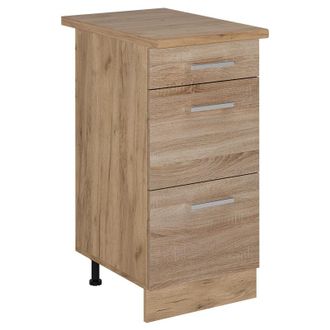 Vicco Mueble Bajo De Cocina R-line, Sonoma, 40 Cm Con Cajones, Et Roble