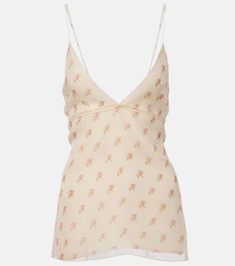 Khaite Camisole Timy in organza di seta con stampa floreale
