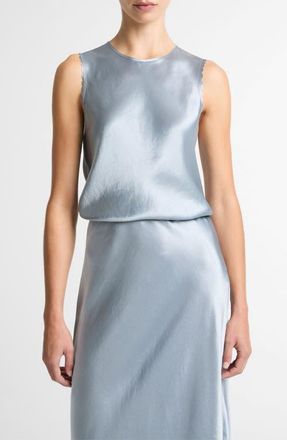 Vince Scallop Trim Sleeveless Sheel in Light Lagoon at Nordstrom, Size Xx-Small