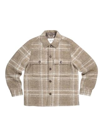 Nn.07 checked wool shirt jacket - Brown