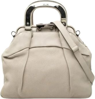Celine Pre-owned Leather celine-bags - Dames - Vintage Handtas - Beige - ONE Size - Vintage