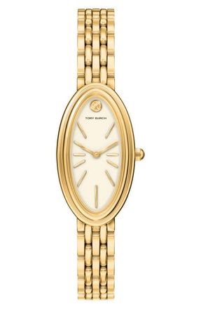 Tory Burch The Oval Elongated Bracelet Watch, 22mm x 38mm in Gold at Nordstrom