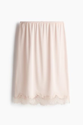 H&M Slipjupe mit Spitzenbesatz - Hellbeige
