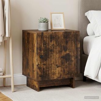 vidaXL Vidaxl Armadio Da Notte 2 Pz Rovere Fumo 43 X 34,5 X 50 Cm