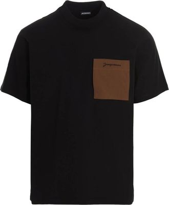 Jacquemus T-Shirts, male, Black, XS, Black Minimalist T-Shirt Yeru