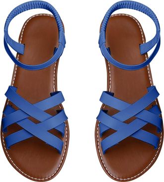 Generic Ankle Strap Sandals for Women Flat Women Sandles Womens Summer Fashion Flat Shoes Korean Edition Sandals Roman Shoes Beach Shoes Black Leather Sandals