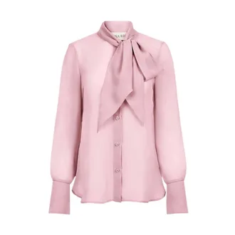 Nina Ricci Zijden blouse met strikdetail - Dames - Blouses & Shirts - Roze - Maat: M Zijde