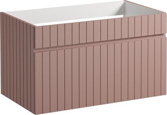 Vente-Unique Mueble suspendido de lavabo en rosa - 80 cm - SATARA