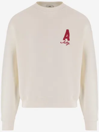 Autry Logo-Embroidered Cotton Sweatshirt - White