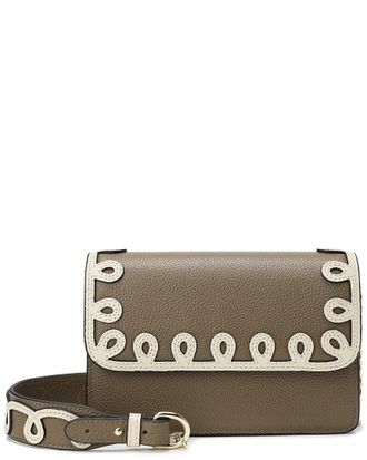 Tiffany & Fred Fold-Over Leather Lace-Effect Crossbody