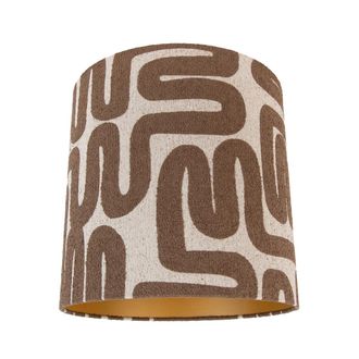QAZQA Qazqa Pantalla De L&aacute;mpara De Tela Marr&oacute;n Con Rayas Beige 40/40/40