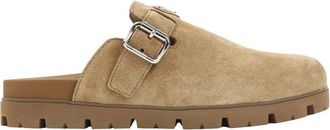 Prada Schoenen, Heren, Bruin, 41 EU, Leer, Suede Sabot