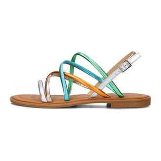 Notre-V Schoenen, Dames, Veelkleurig, 41 EU, Leer, Platte sandalen