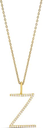 SHYMI Jumbo Pav&eacute; Block Initial Pendant Necklace in Gold at Nordstrom