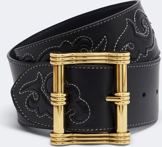 Etro Embroidered leather belt