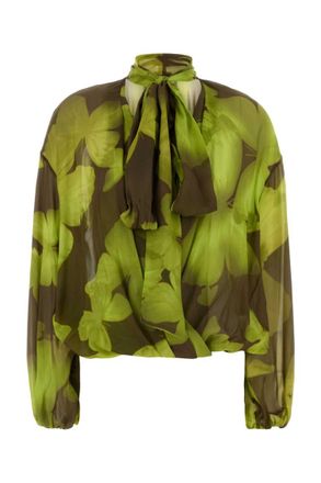 Blumarine Green Floral Top