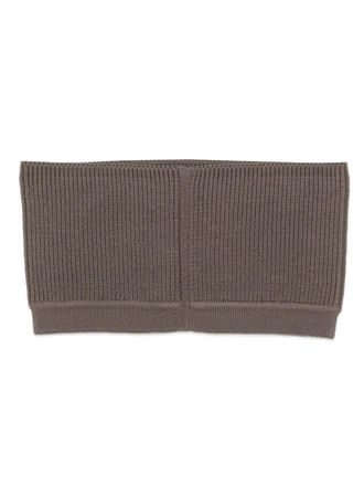 Rick Owens fine-ribbed cropped top - women - Fabric - S - Brown