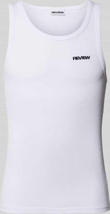 Review Tanktop in Ripp-Optik mit Label-Stitching in Weiss, Gr&ouml;&szlig;e XS