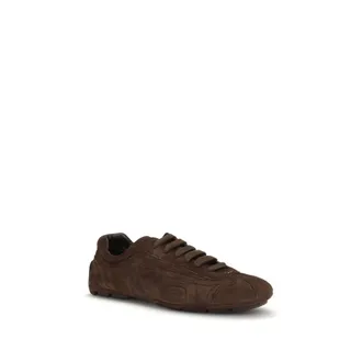 Prada Mens Brown Calf Leather Bos Taurus Athletic Sneakers