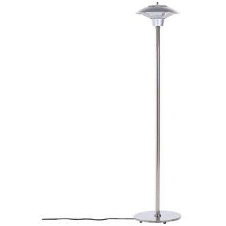 Beliani Estufa El&eacute;ctrica De Metal Plateado 1500 W Aluminio Jard&iacute;n Patio Exterior Aire Libre Aksja