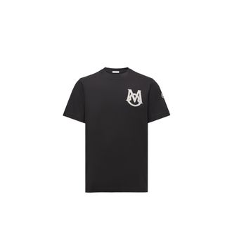 Moncler Moncler Monogram Cotton T-shirt, Men, Black, Size: 3xl