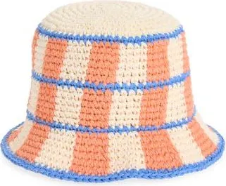 Melrose and Market Crochet Bucket Hat in Ivory- Sienna Multi at Nordstrom Rack
