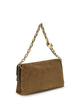 Gucci Womens Shoulder Bag Suede Pepper Brown Brown-Pepper Outer: Handbags Brown/pepper Hand