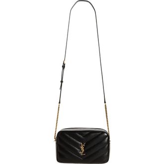 Saint Laurent Loulou Mattelass&eacute; Leather Camera Bag in Noir at Nordstrom