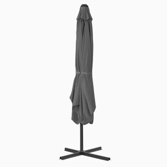 Berkfield Home Outdoor Parasol with Steel Pole 250x250 cm Anthracite in Charcoal