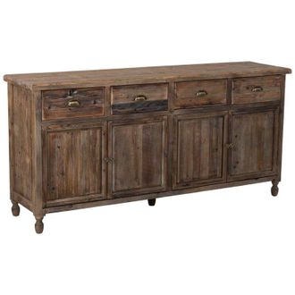 Wanderlust Deco Aparador De Madera 4 Cajones Y 4 Puertas 180x45x86h Cm