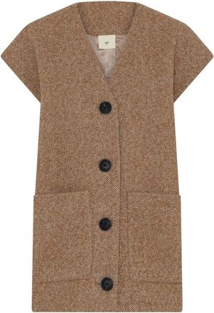 Julie Fagerholt - Heartmade Jassen, Dames, Bruin, M, Gilets